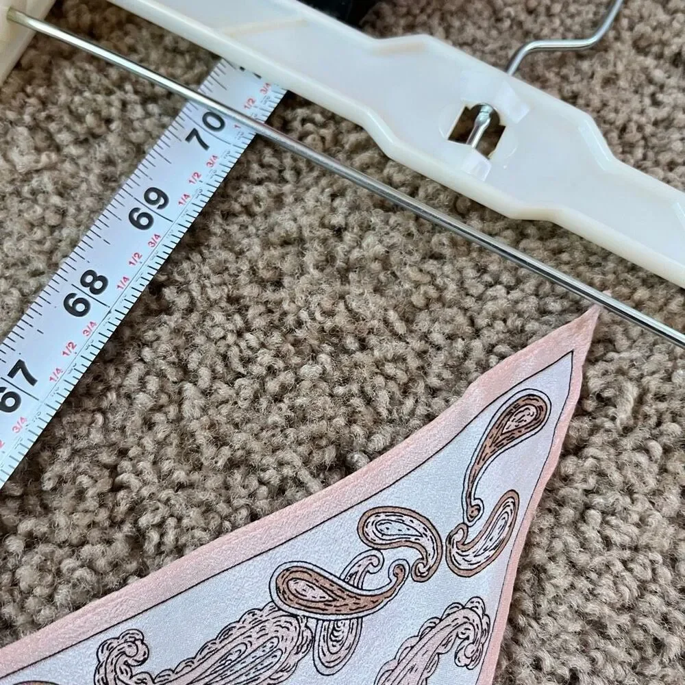 VTG Oscar de la Renta Silk Oblong Scarf Art Nouveau Romantic Bias Cut ~70”